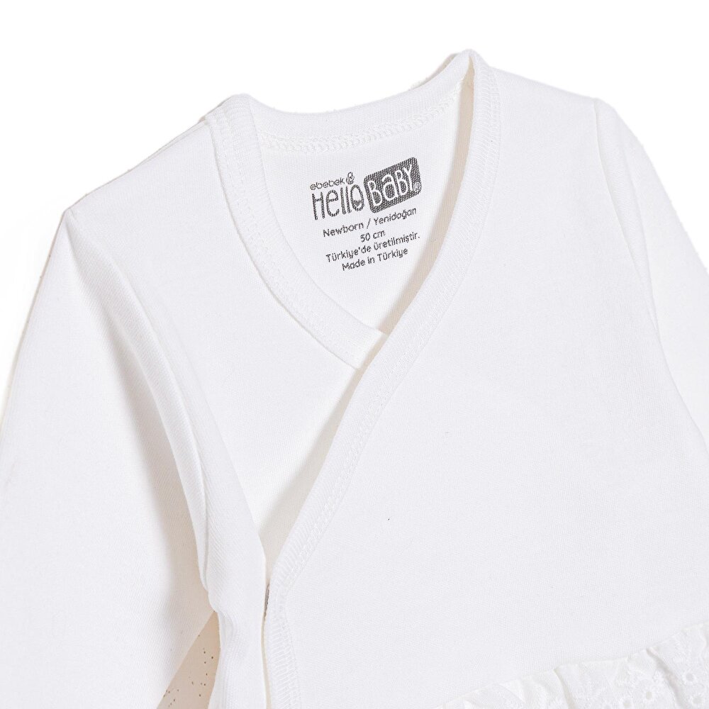 Kız Bebek Yenidoğan Mevlüt Kıyafeti İnterlok Bisiklet Yaka Uzun Kol Patikli Paça