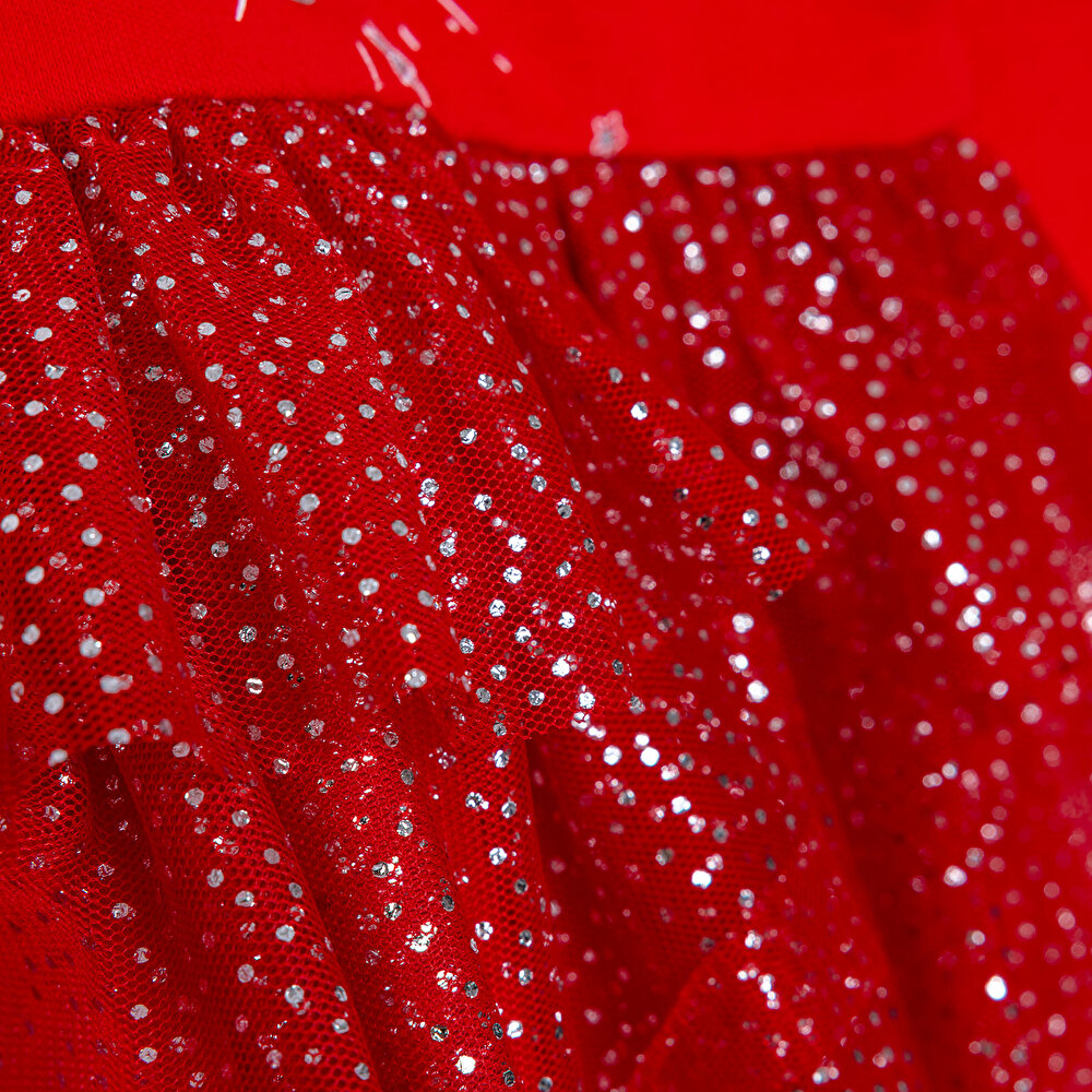 Kız Bebek Yenidoğan New Year Elbise Body Düğmeli Bisiklet Yaka Uzun Kol Reçme Paça