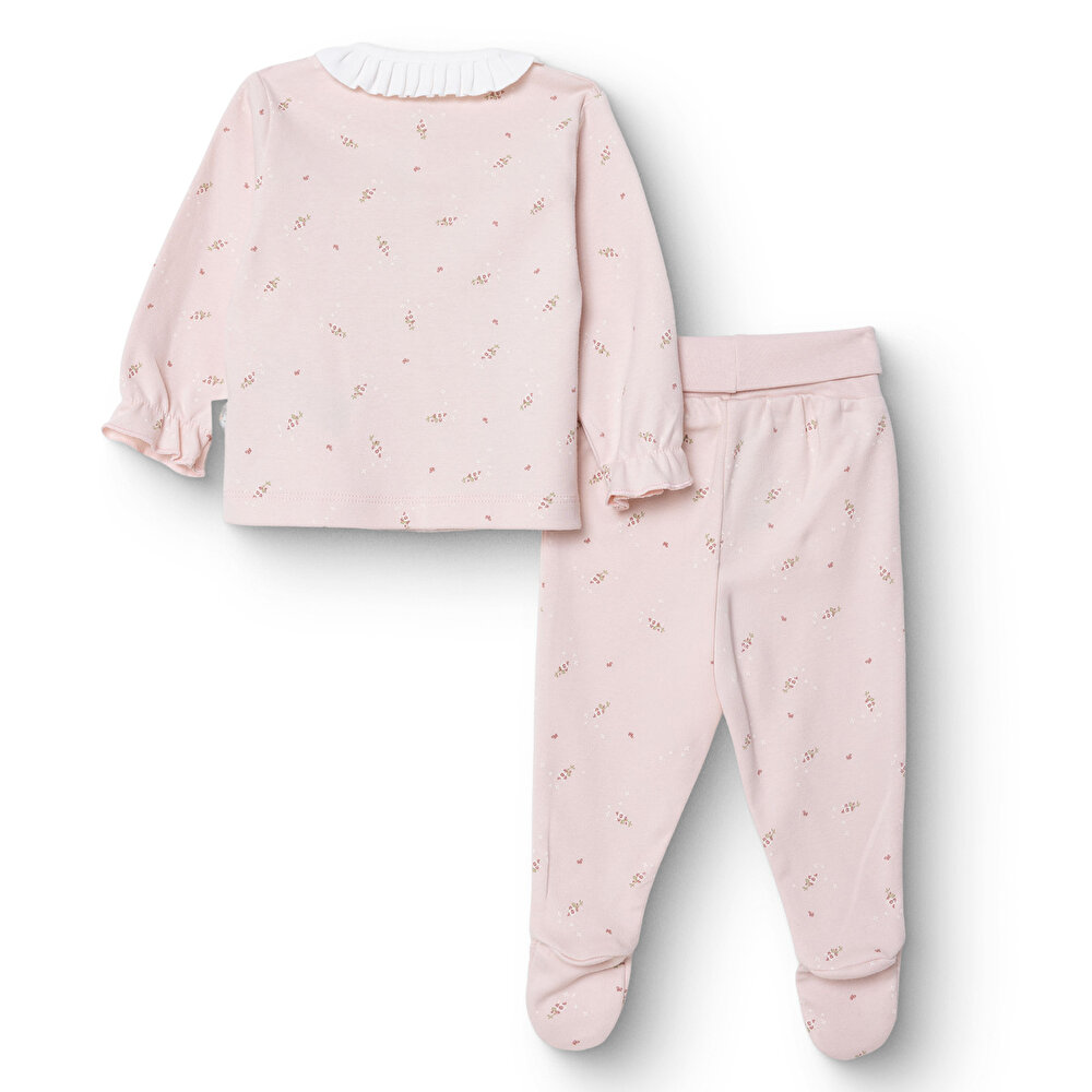 Kız Bebek Yenidoğan Tiny Florist Sweatshirt-Patikli Alt Süprem Fırfırlı Yaka Uzun Kol