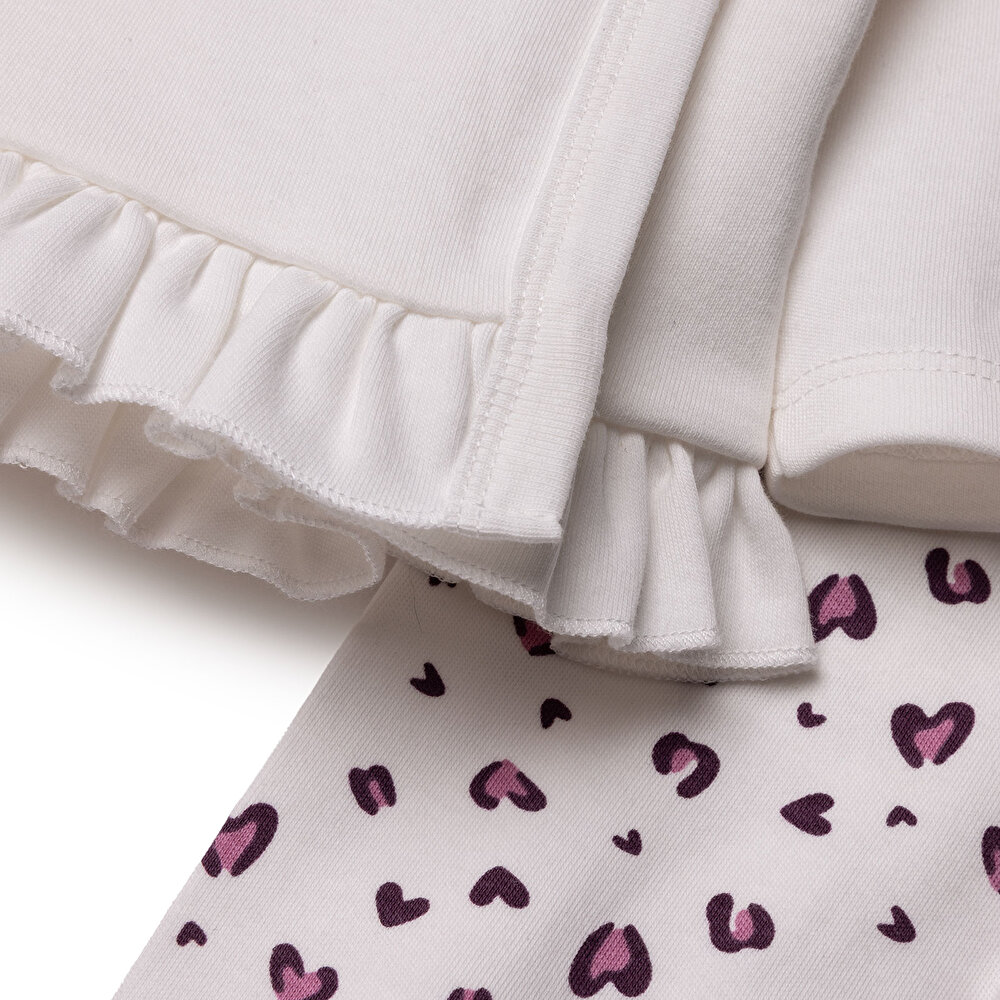 Kız Bebek Yenidoğan Zıbın-Şapka-Patikli İnterlok V Yaka Uzun Kol Patikli Paça