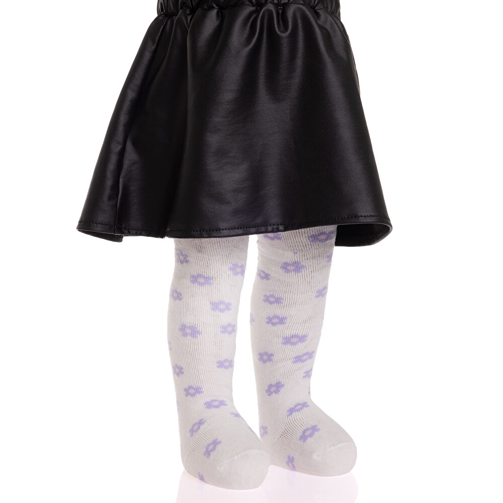 Kız Çiçek Desenli Havlu Külotlu Çorap Kız Bebek