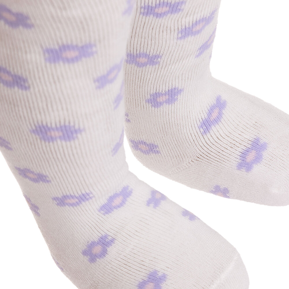 Kız Çiçek Desenli Havlu Külotlu Çorap Kız Bebek