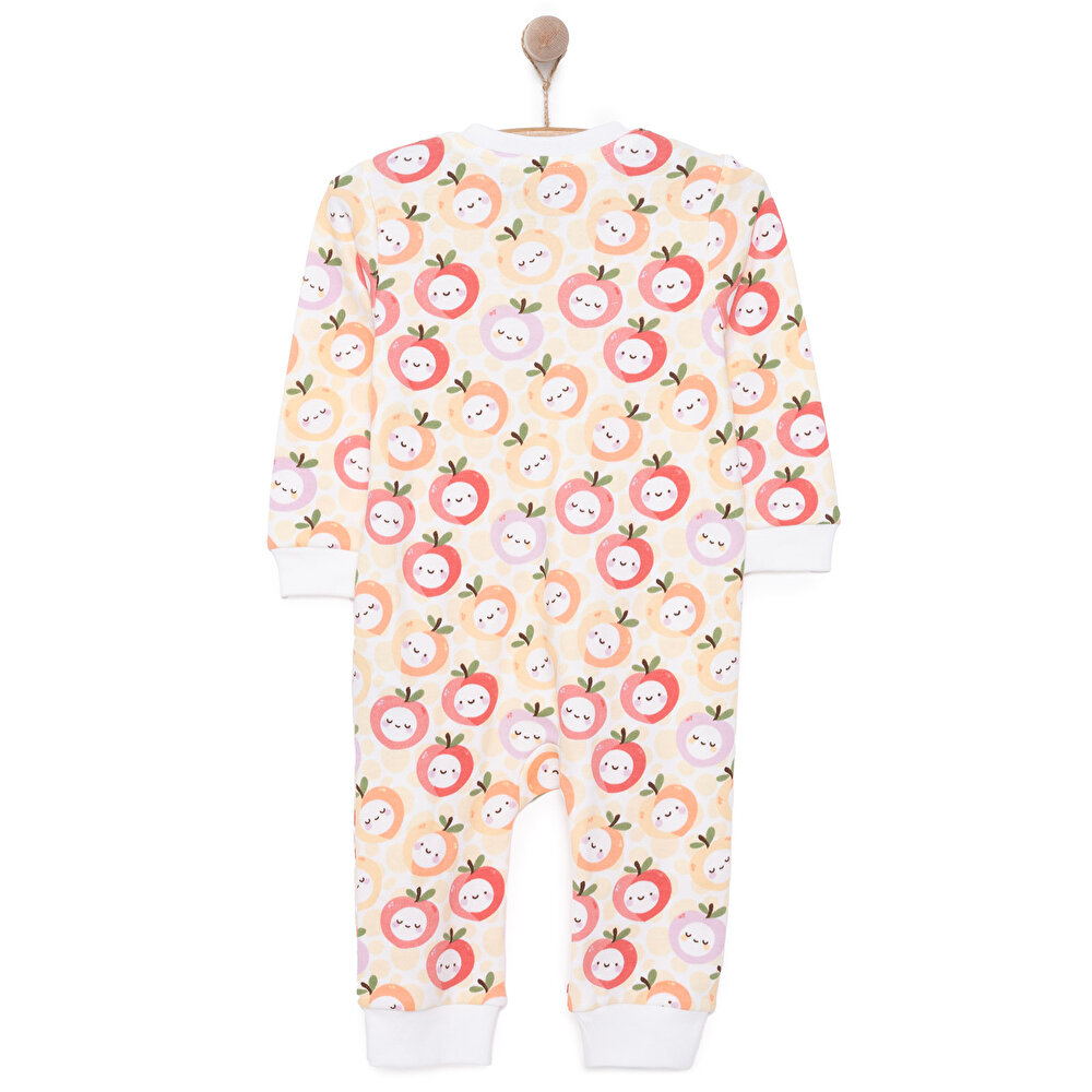 Kız Elma Desenli Fermuarlı Patiksiz Tulum