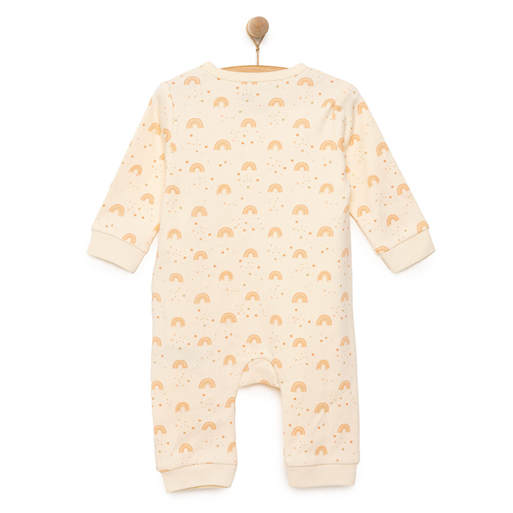 Kız Gökkuşağı Desenli  Fermuarlı Patiksiz Tulum Kız Bebek