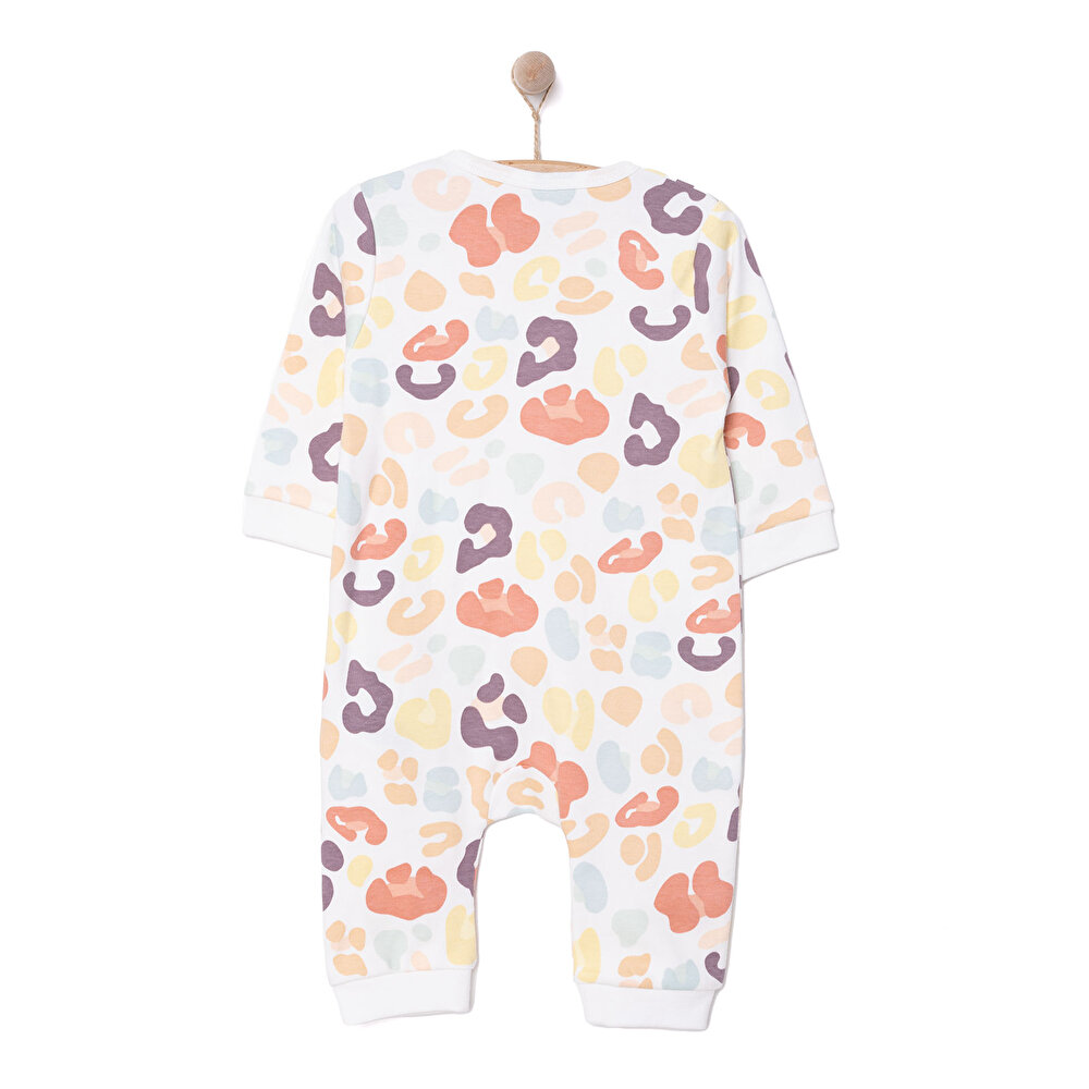 Kız Kız Dino Desenli Fermuarlı Patiksiz Tulum Kız Bebek