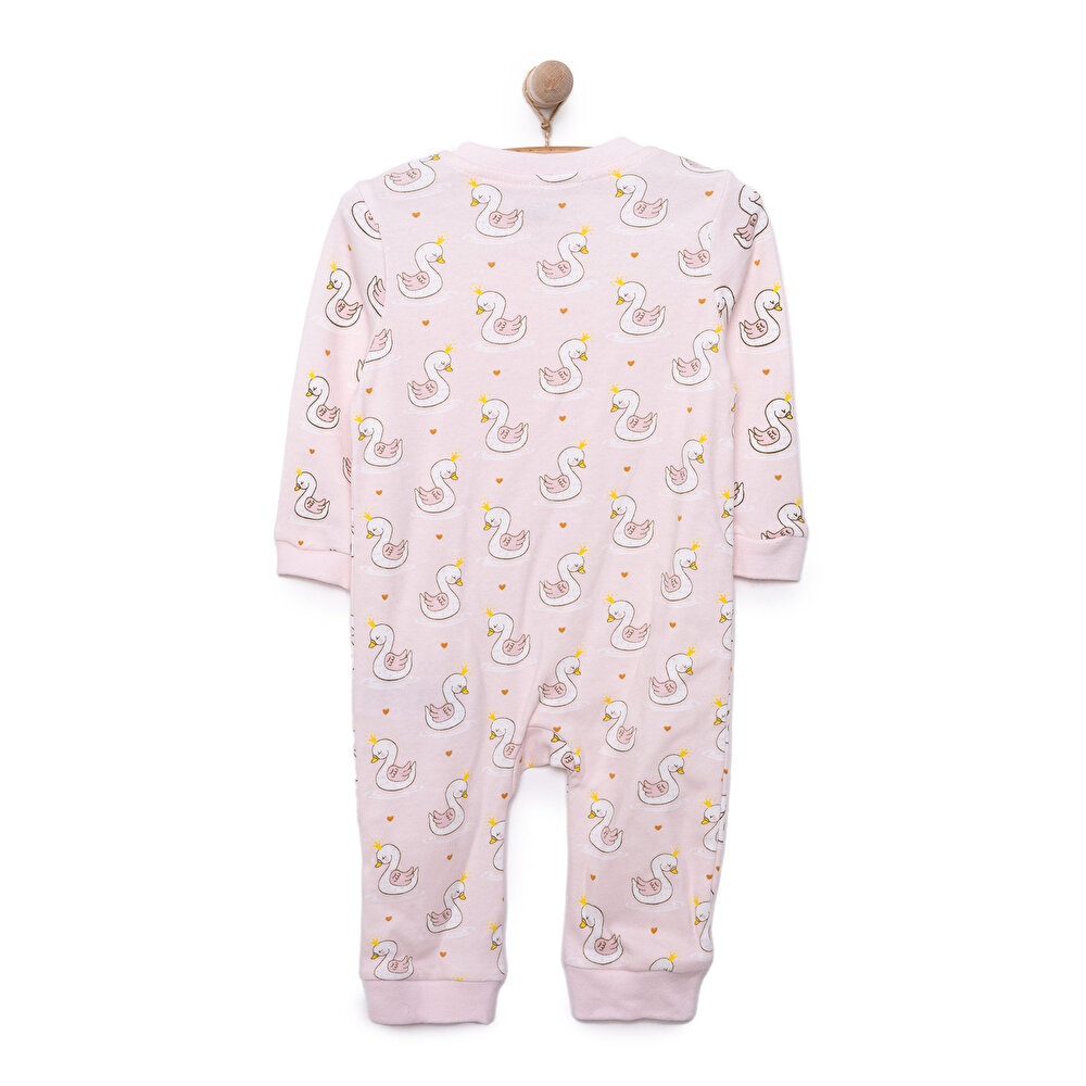 Kız Kuğu Desenli Fermuarlı Patiksiz Tulum