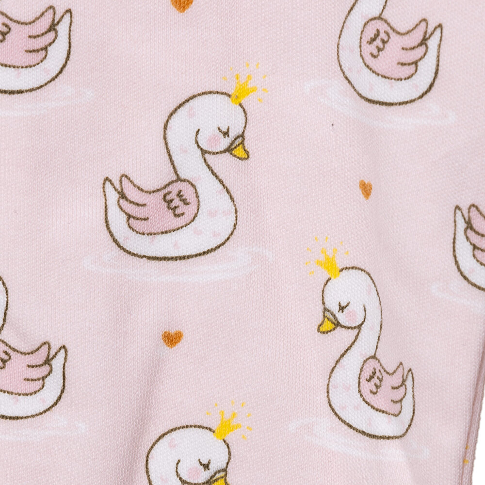 Kız Kuğu Desenli Fermuarlı Patiksiz Tulum