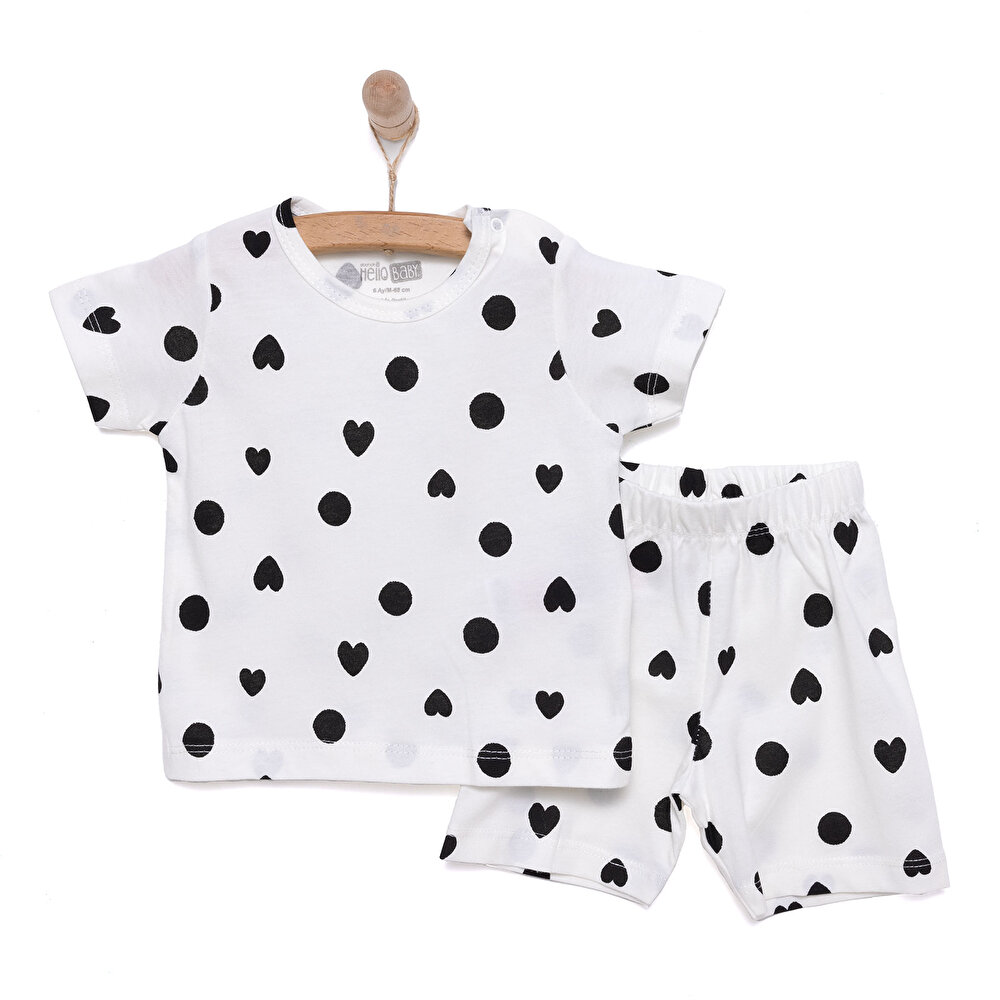 Kız Puantiyeli Kısa Kol Pijama Takımı