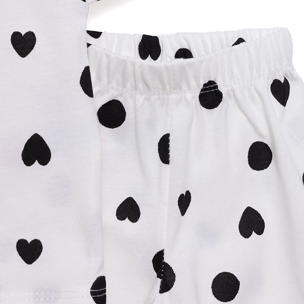 Kız Puantiyeli Kısa Kol Pijama Takımı