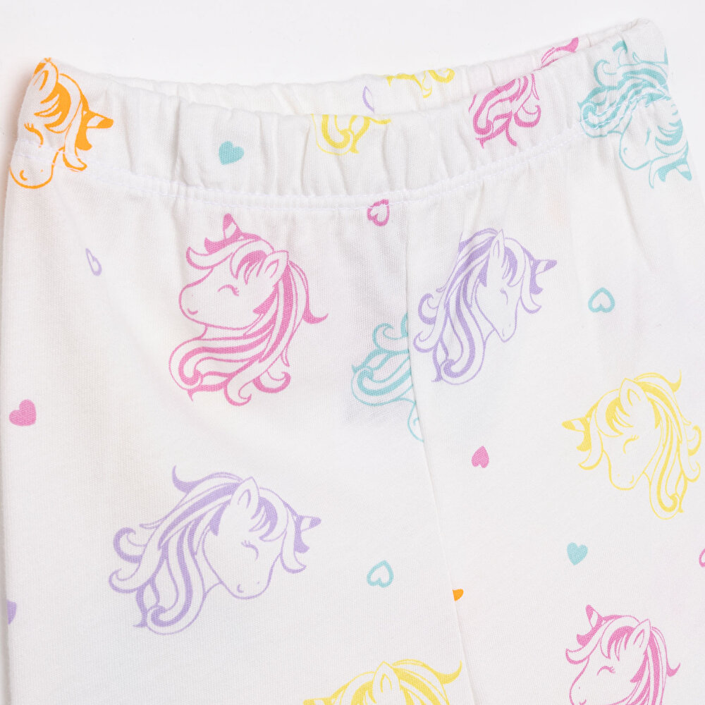 Kız Renkli Unicorn Desenli Uzun Kol Pijama Takımı