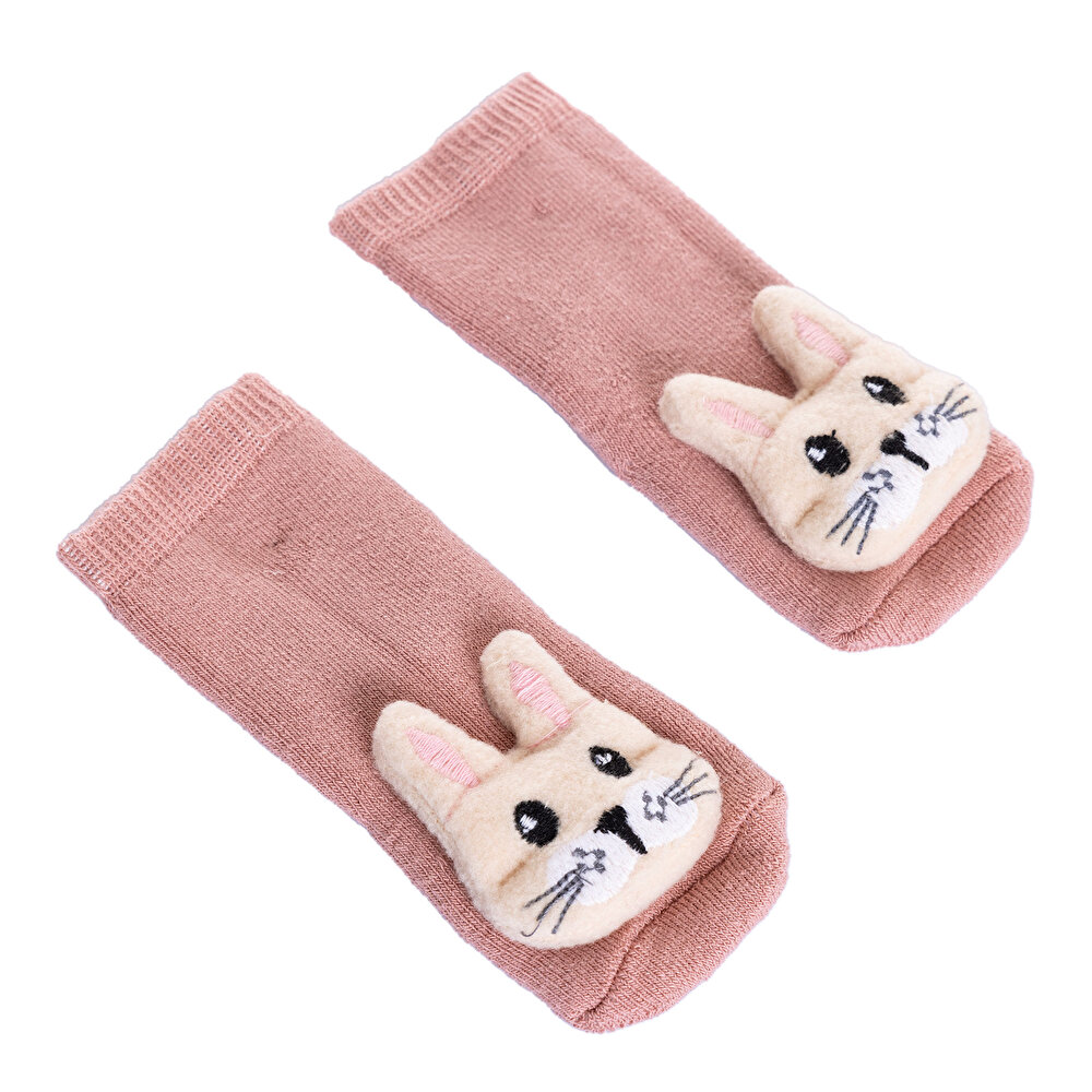 Kız Tavşanlı Oyuncaklı  Havlu Çorap Kız Bebek