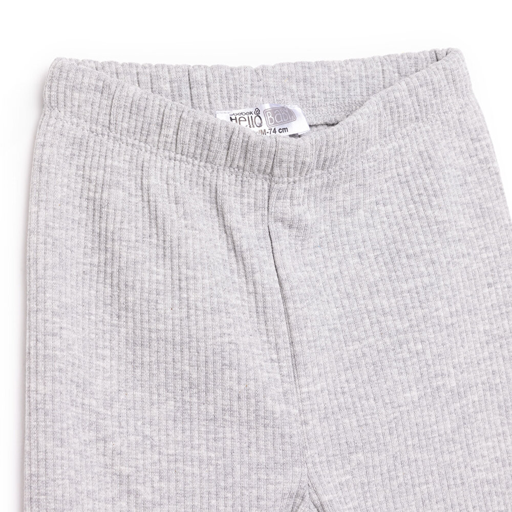 Kız Bebek Tayt Reçme Paça Gri Melanj