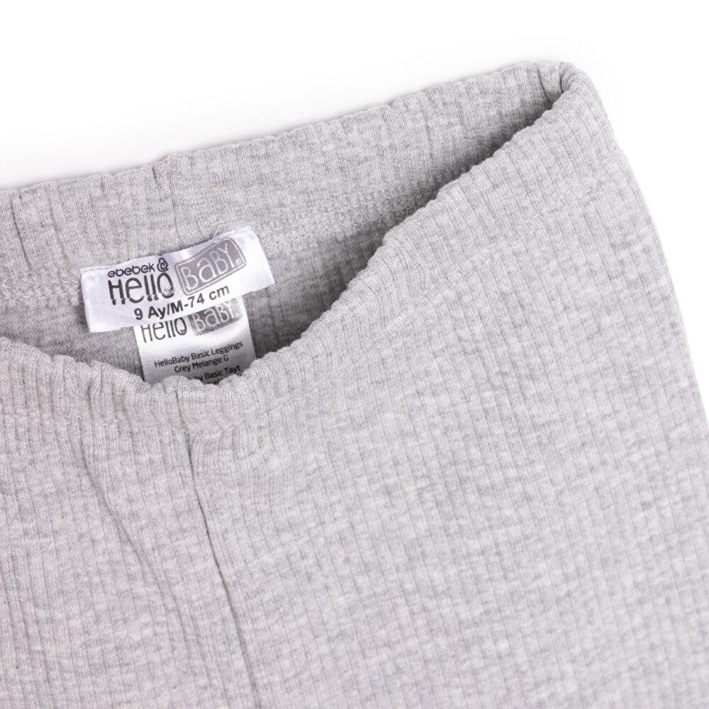 Kız Bebek Tayt Reçme Paça Gri Melanj