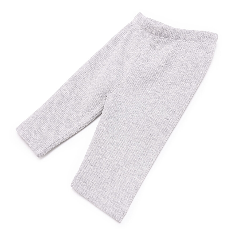 Kız Bebek Tayt Reçme Paça Gri Melanj