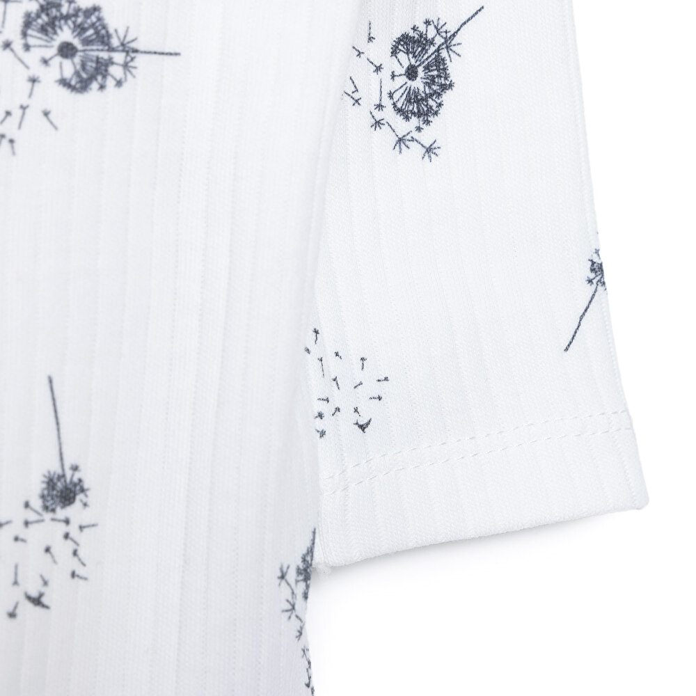 Yenidoğan  Kız Zıbın Body-Çıtçıtlı %100 Pamuk,Uzun Kollu Ekru 0-9 Ay