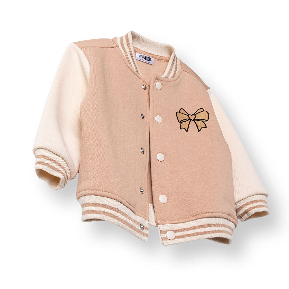 Kız Bebek Kolej Montları Üç İplik Hakim Yaka Uzun Kol