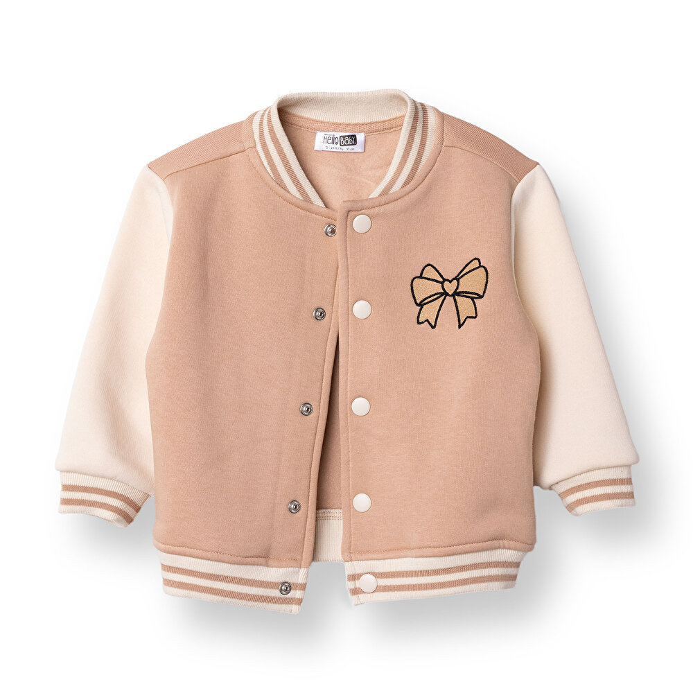 Kız Bebek Kolej Montları Üç İplik Hakim Yaka Uzun Kol