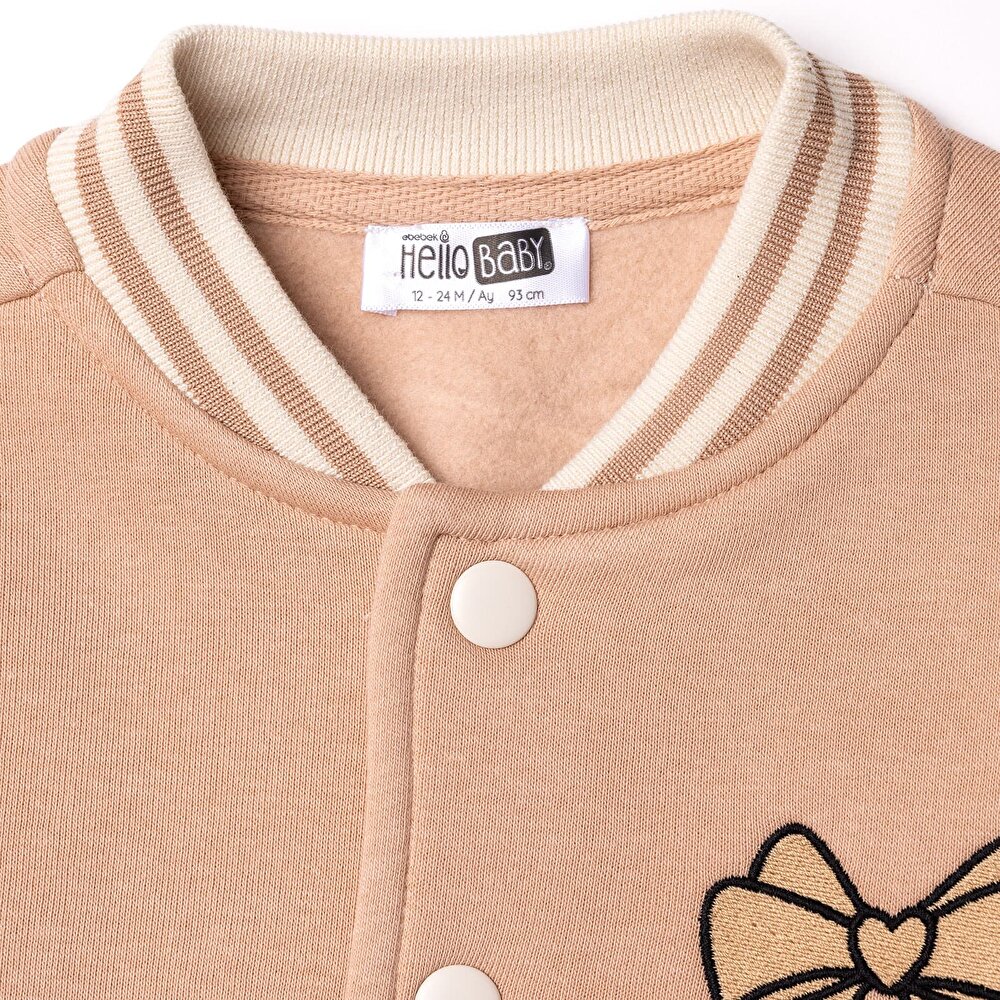 Kız Bebek Kolej Montları Üç İplik Hakim Yaka Uzun Kol