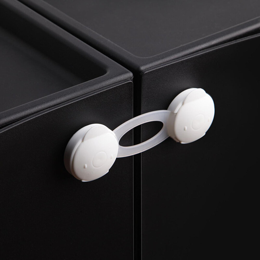 Küçük Boy Çok Amaçlı Kapaklı Bebek Güvenlik Kilidi Beyaz  2 Adet