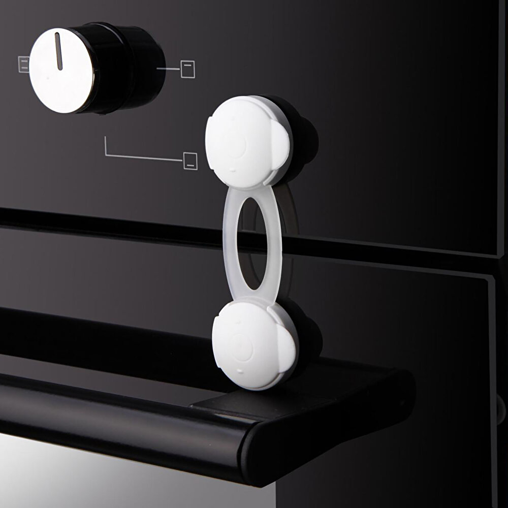 Küçük Boy Çok Amaçlı Kapaklı Bebek Güvenlik Kilidi Beyaz  2 Adet