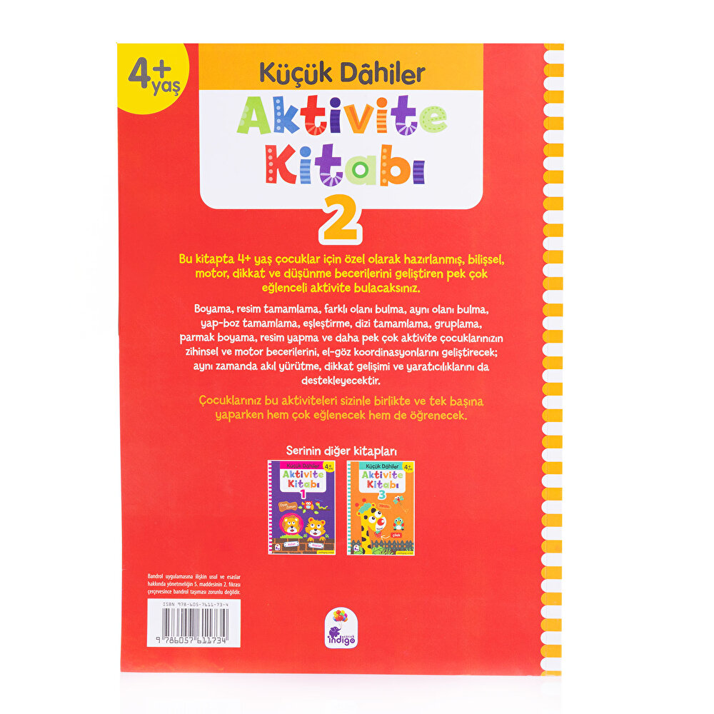 Küçük Dahiler Aktivite Kitabı 2 – 4+ Yaş (Pedagog Onaylı)
