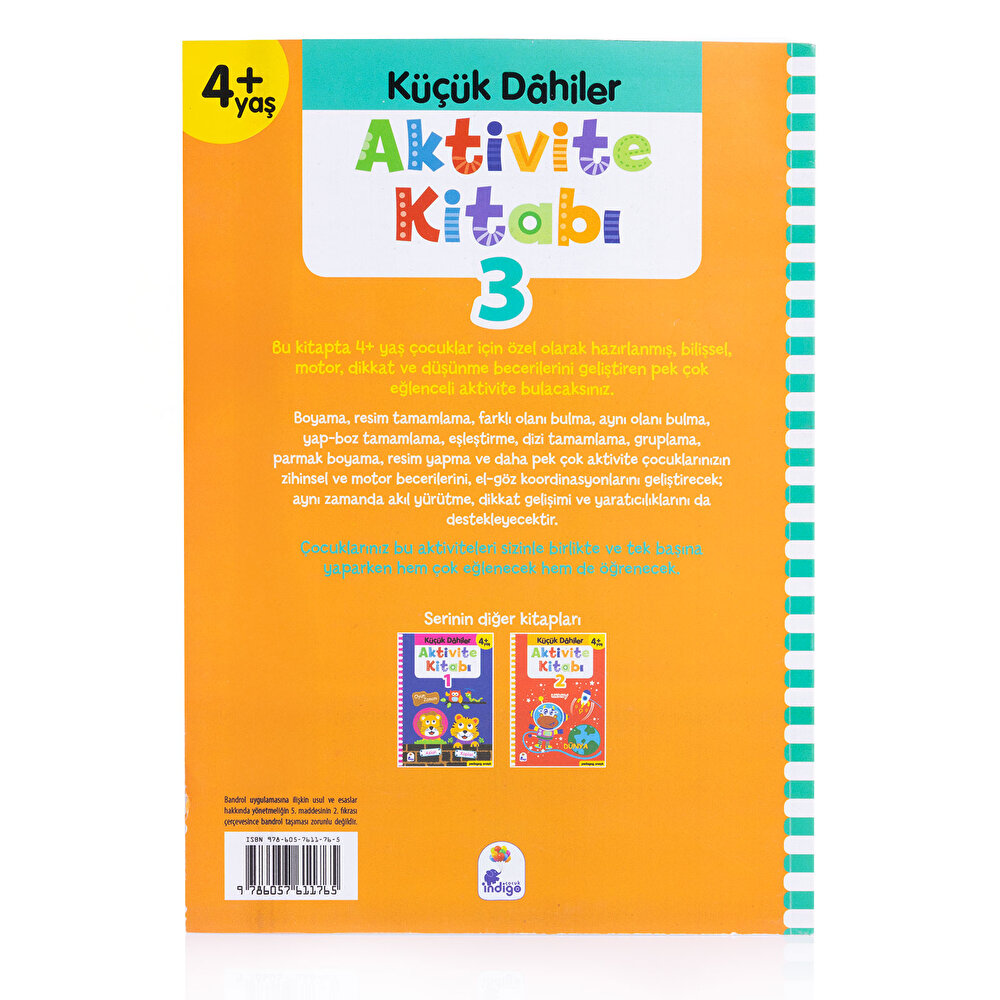 Küçük Dahiler Aktivite Kitabı 3 – 4+ Yaş (Pedagog Onaylı)