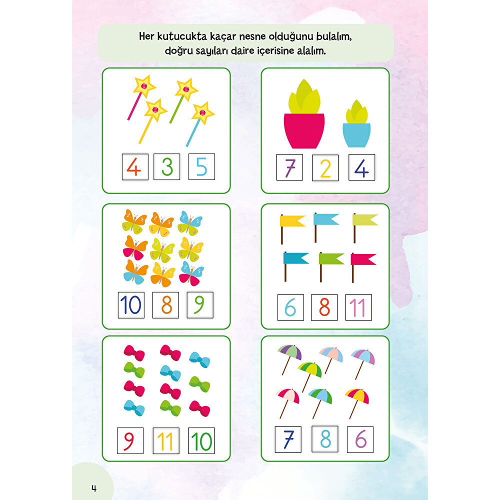 Küçük Dahiler Etkinliklerle Matematik 4-5 Yaş 1. Kitap