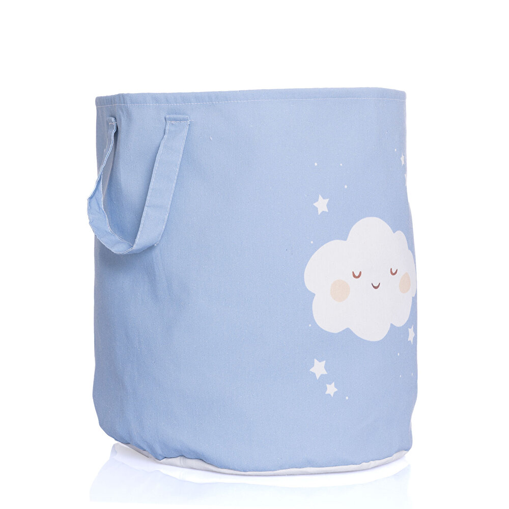 Bebek Odası Kumaş Oyuncak Sepeti Mavi