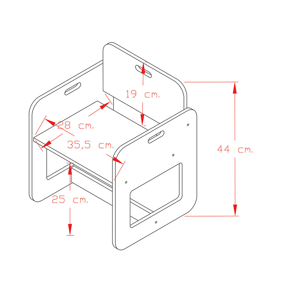 Kumru Ahşap Montessori Çocuk Aktivite Sandalye Naturel