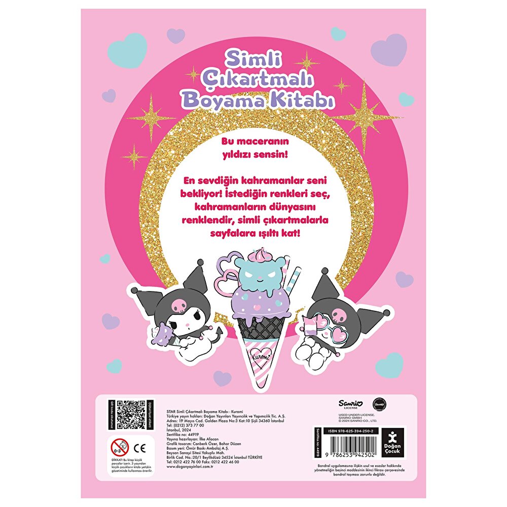 KUROMİ STAR SİMLİ ÇIKARTMALI BOYAMA KİTABI