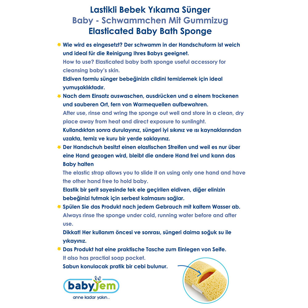 Lastikli Bebek Yıkama Süngeri