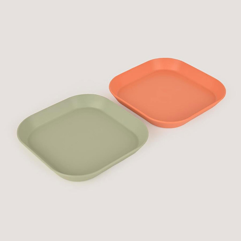 LC Kare Tabak 2'li Sage Green - Peach