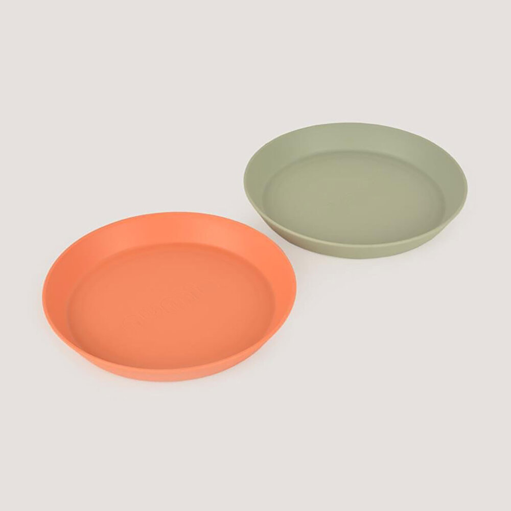 LC Yuvarlak Tabak 2'li Sage Green - Peach