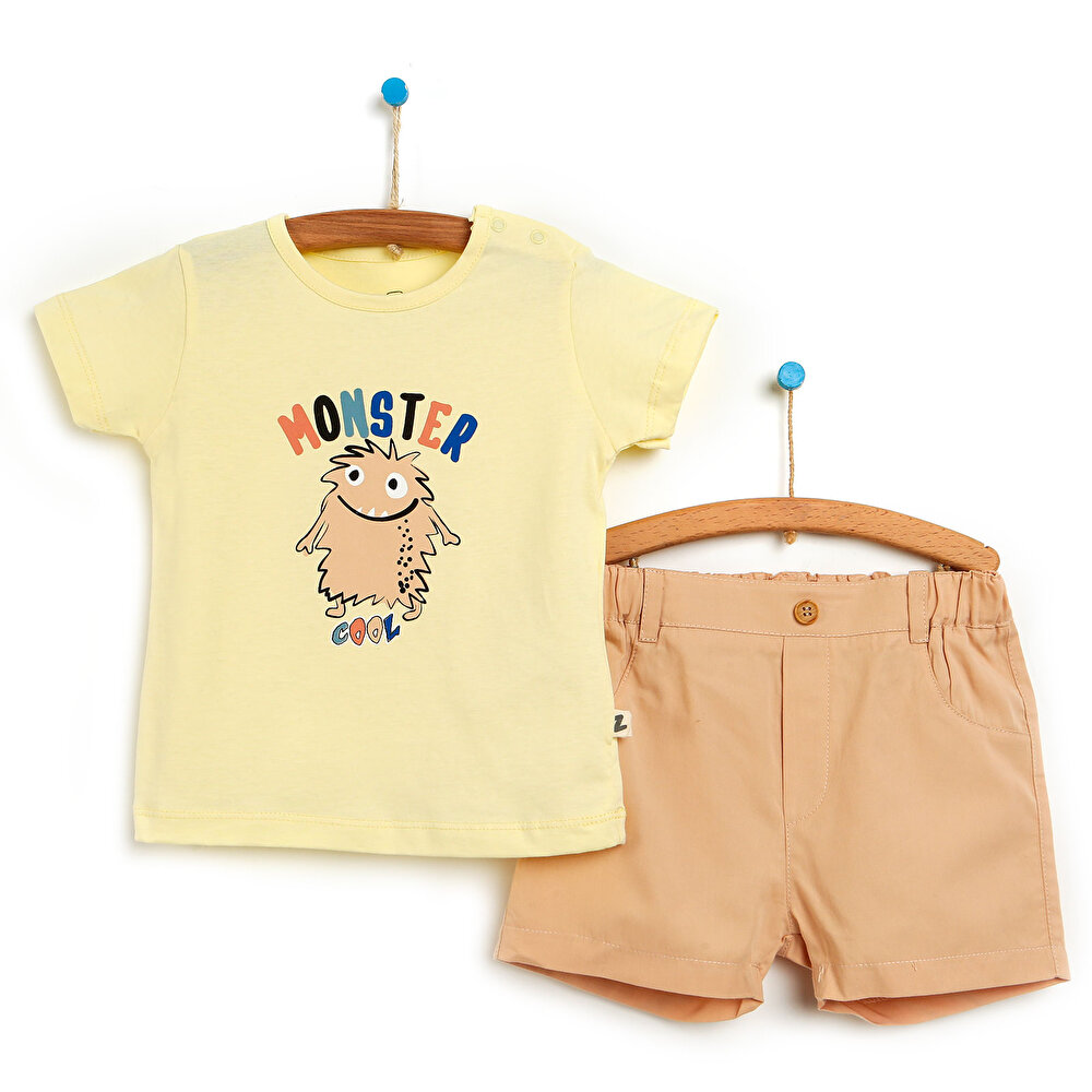 Little Monster Tshirt-Şort Erkek Bebek
