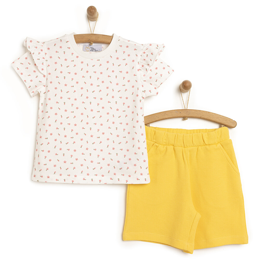 Love Flowers Tshirt-Şort Kız Bebek