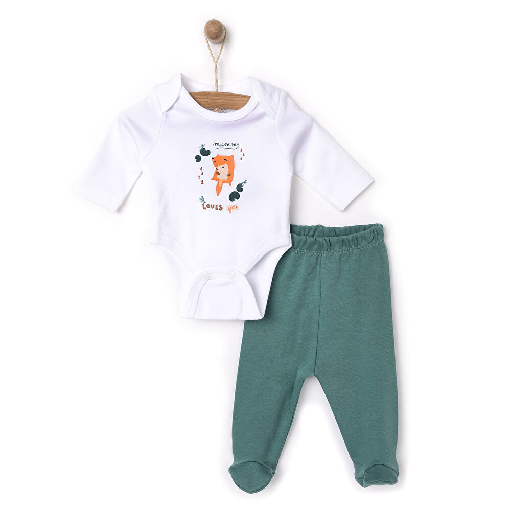 Loves Baskılı Yenidoğan Kız Body-Patikli Alt Kız Bebek