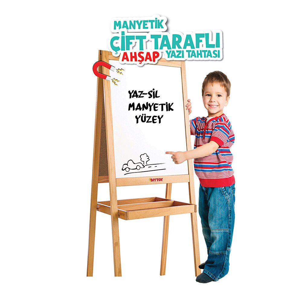 Manyetik Çift Taraflı Ahşap Yazı Tahtası