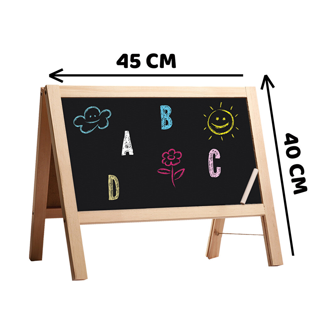 Manyetik Çift Taraflı Masaüstü Ahşap Yazı Tahtası