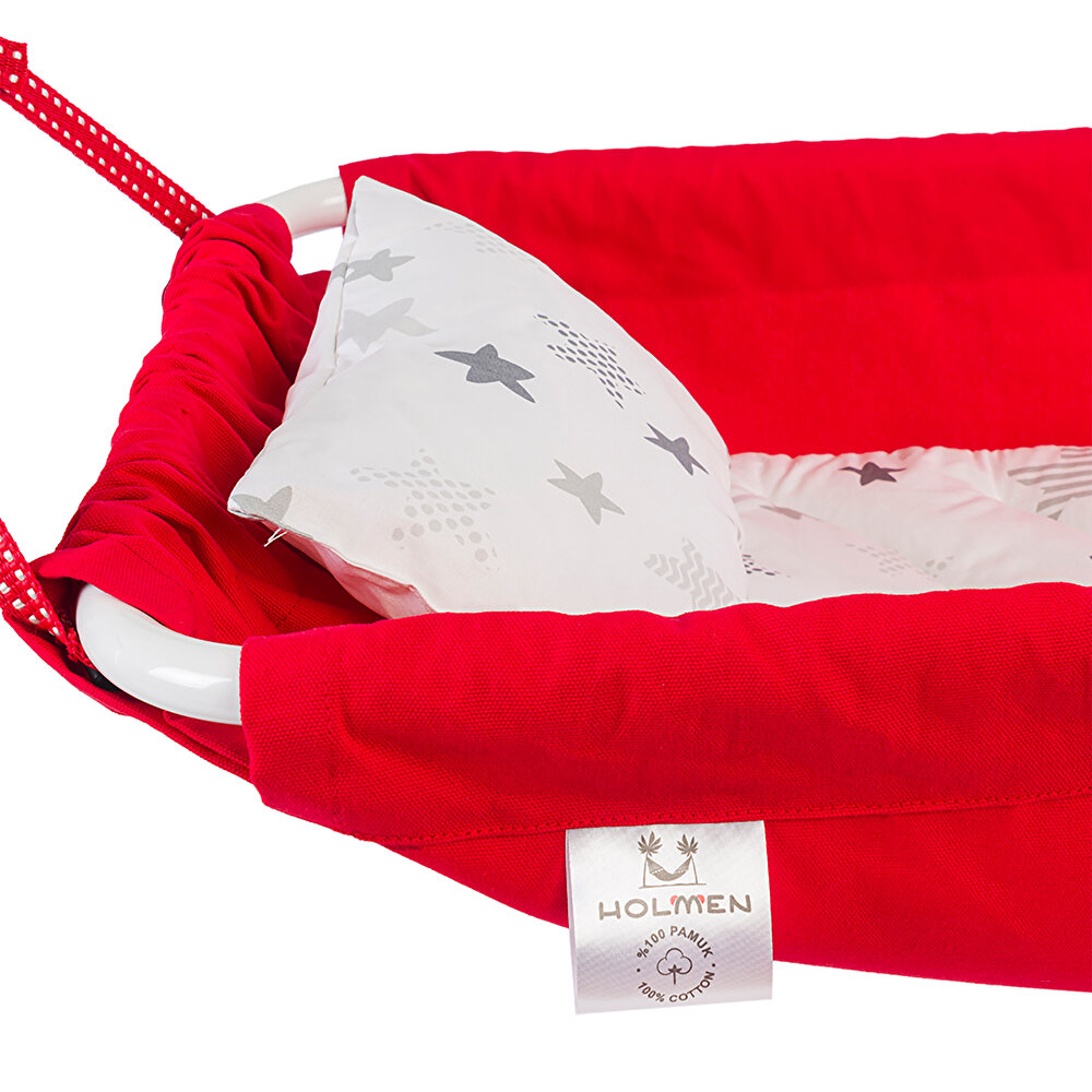 Marmaris Katlanır ve Sallanabilir Bebek Hamağı Kırmızı