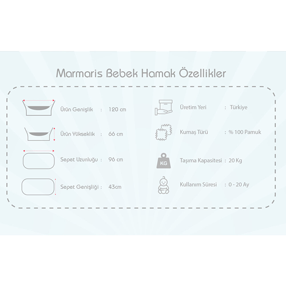 Marmaris Katlanır ve Sallanabilir Bebek Hamağı Kırmızı