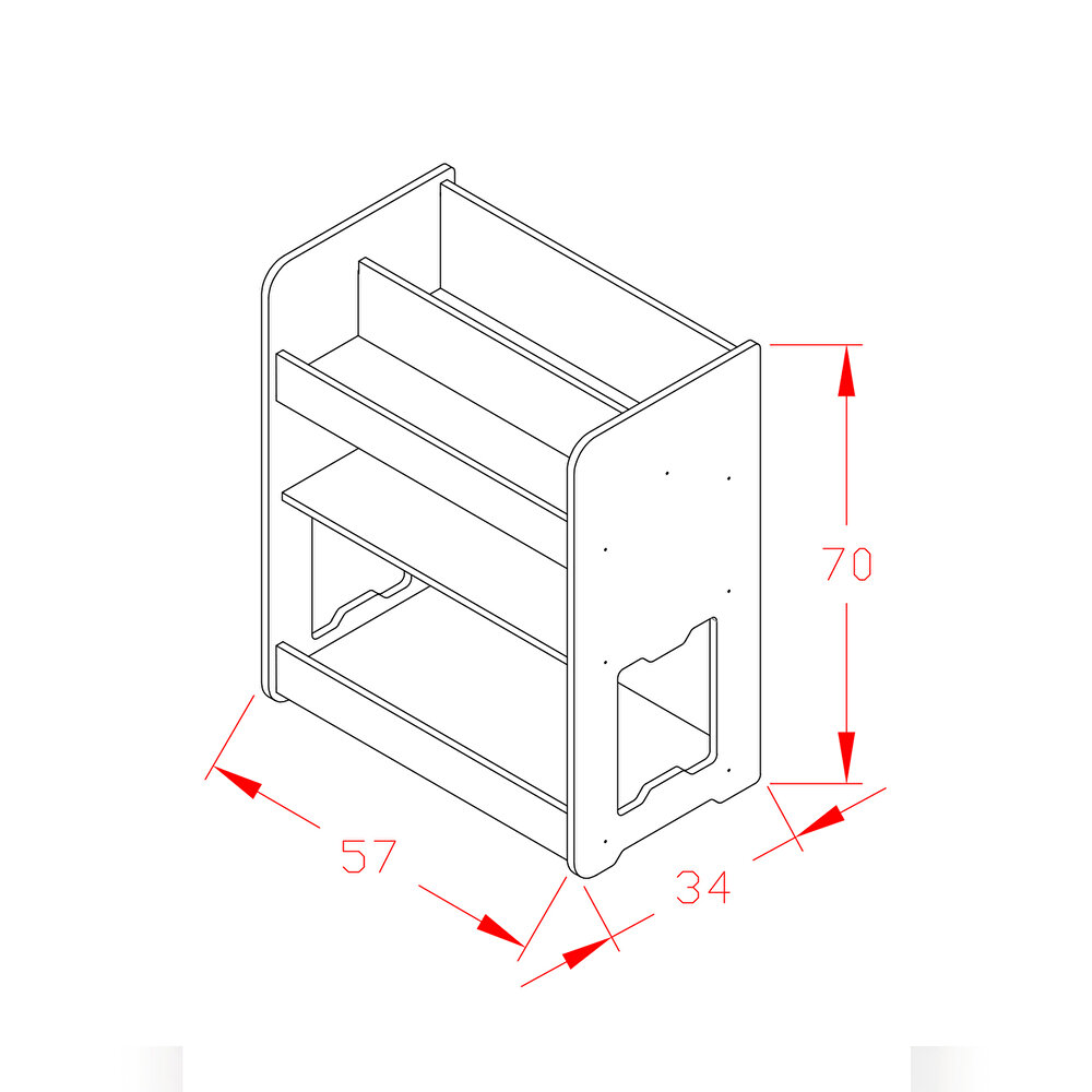 Martı Ahşap Çok Amaçlı Montessori Kitaplık/Oyuncaklık Naturel