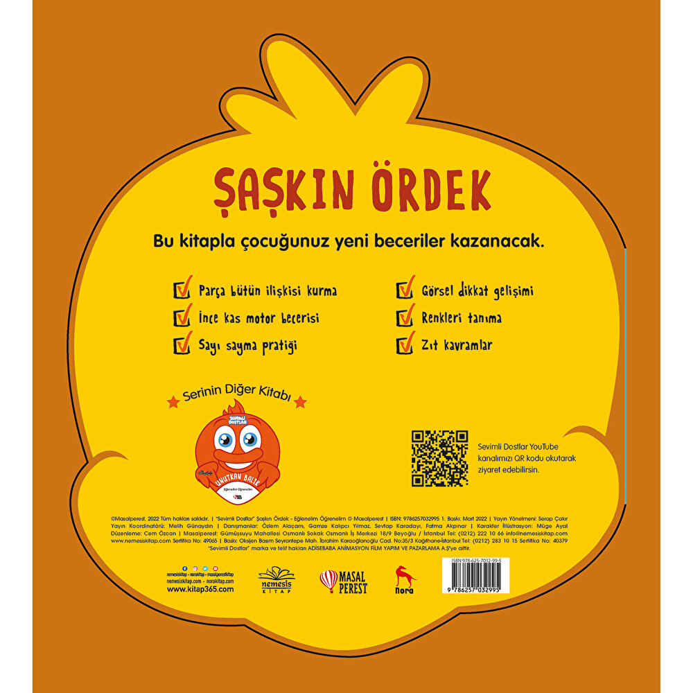 Sevimli Dostlar Şaşkın Ördek Eğlenelim Öğrenelim Bebek Kitabı