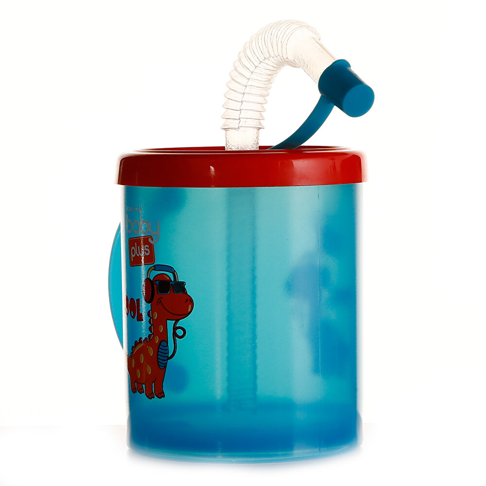 Desenli Pipetli Bardak 210 ml Mavi