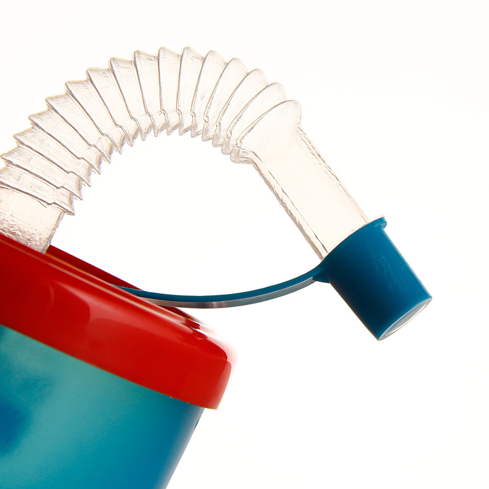 Desenli Pipetli Bardak 210 ml Mavi