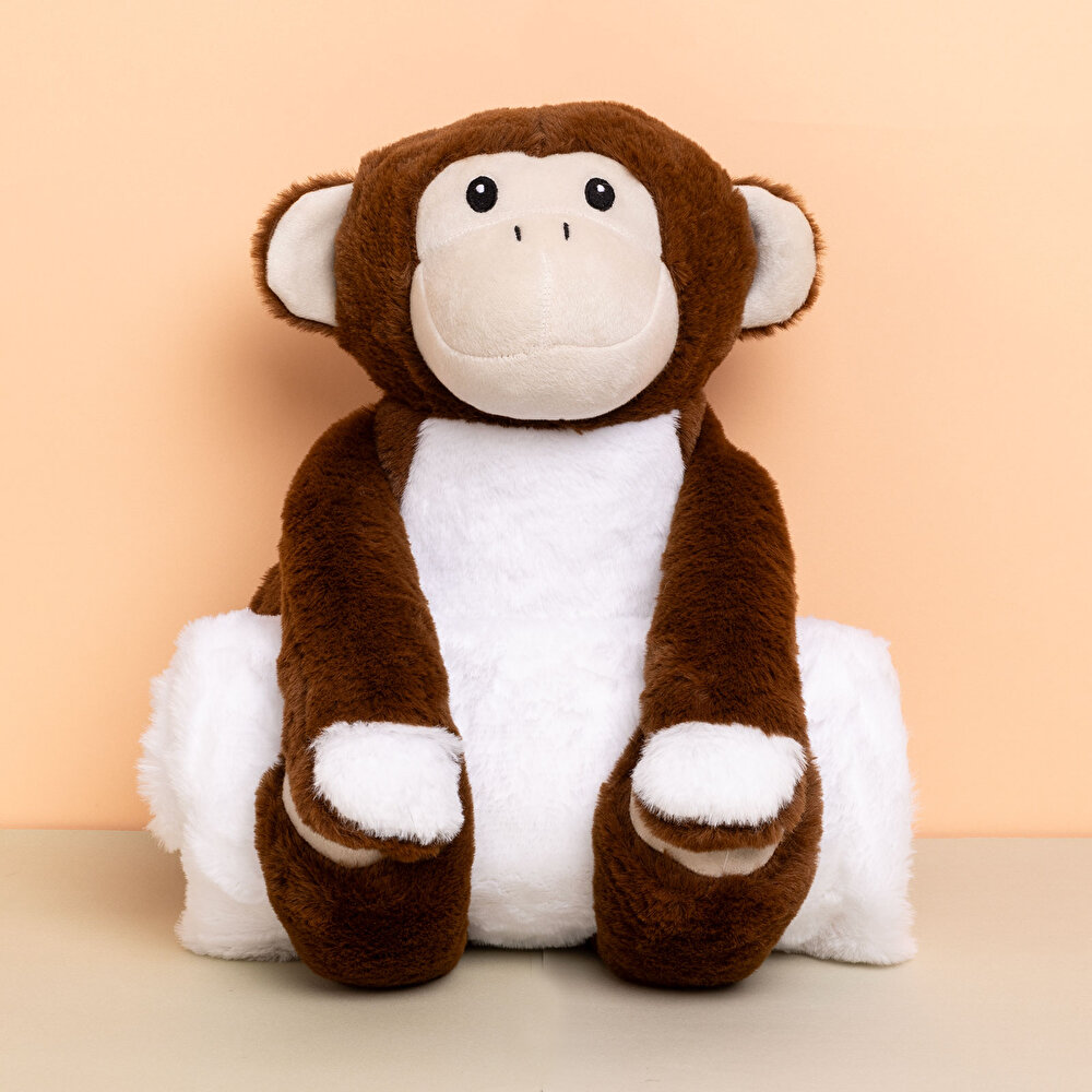 Maymun Oyuncaklı Erkek Battaniye 70x78 cm Erkek Bebek