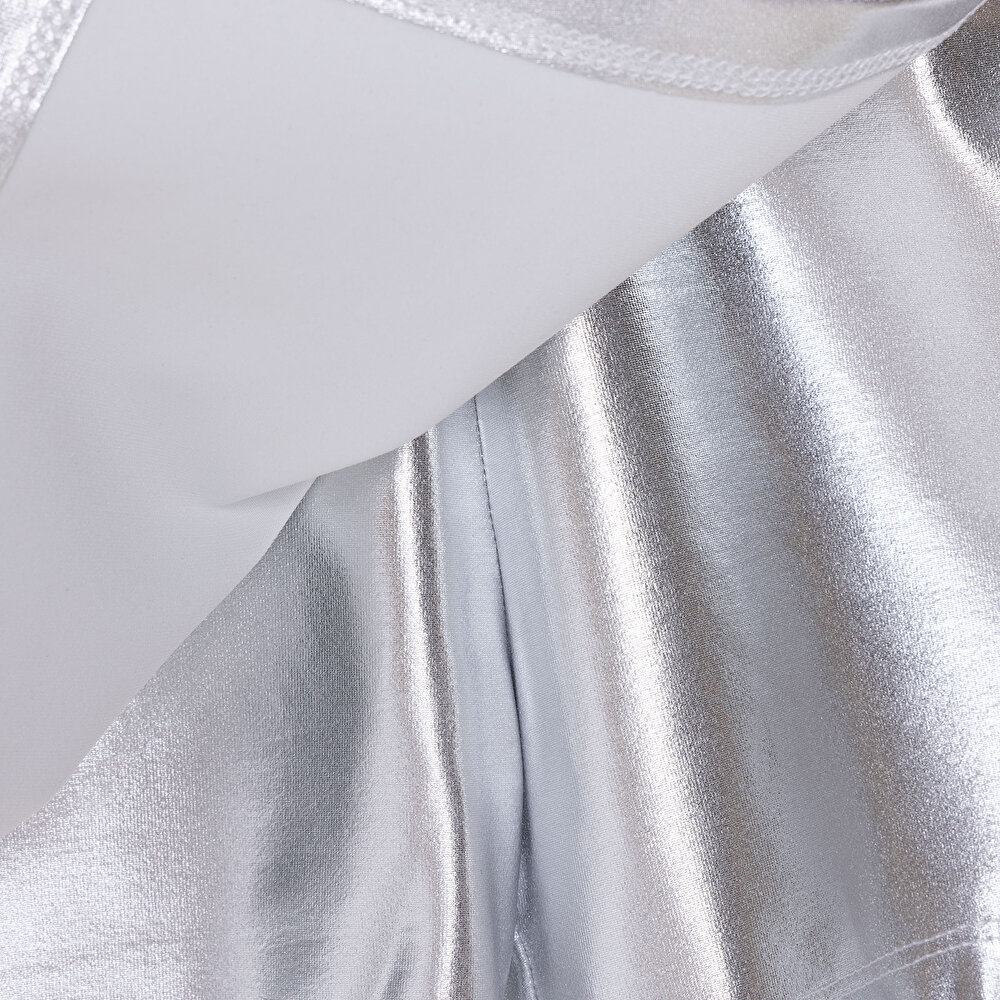 Kız Bebek Etek  Süprem Kumaş Metallic Gümüşz Bebek