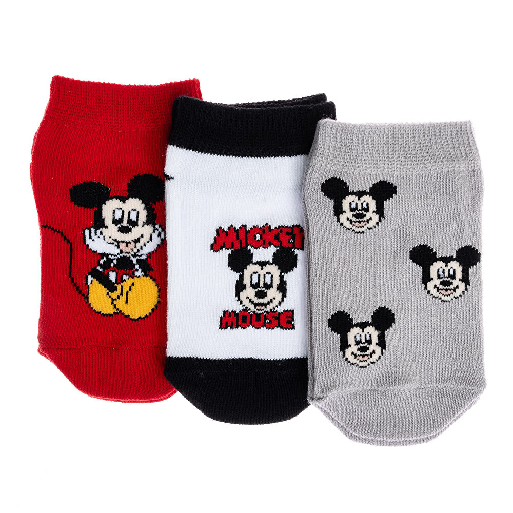 Mickey Mouse 3'lü Bilek Çorap Erkek Bebek