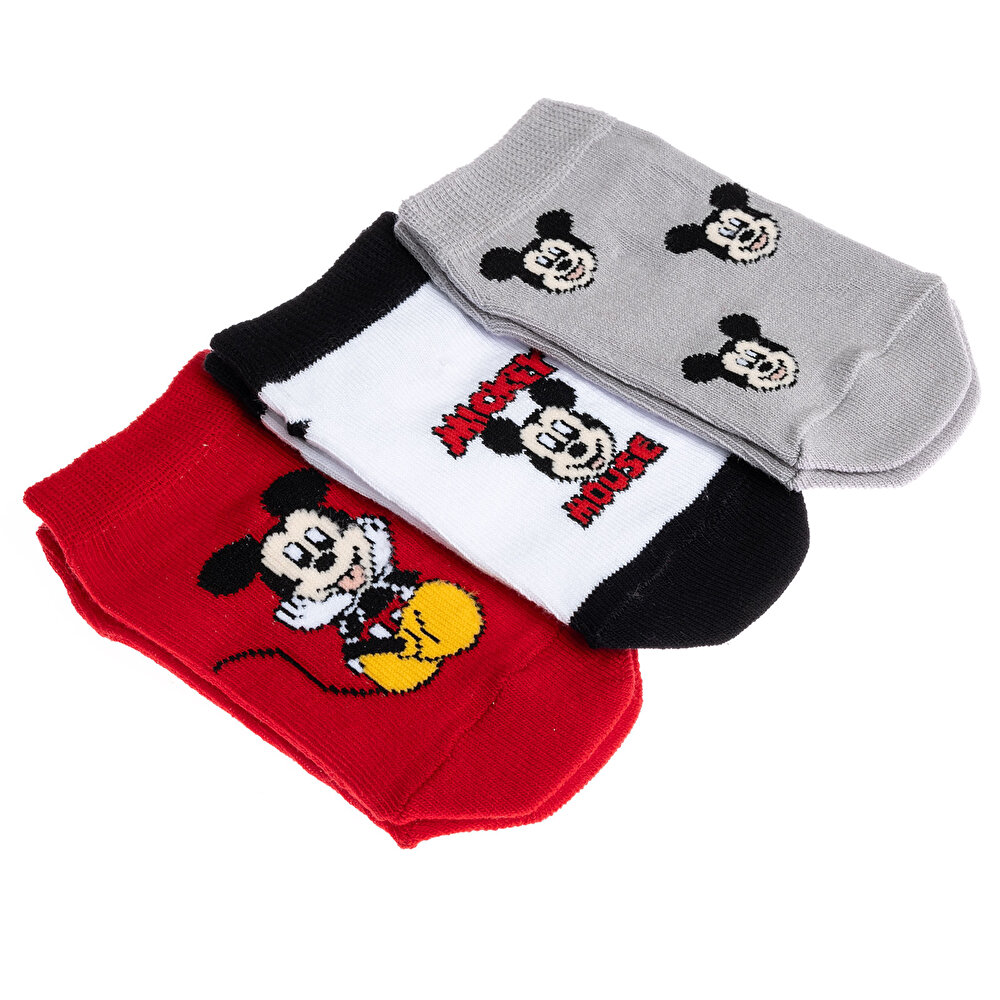 Mickey Mouse 3'lü Bilek Çorap Erkek Bebek