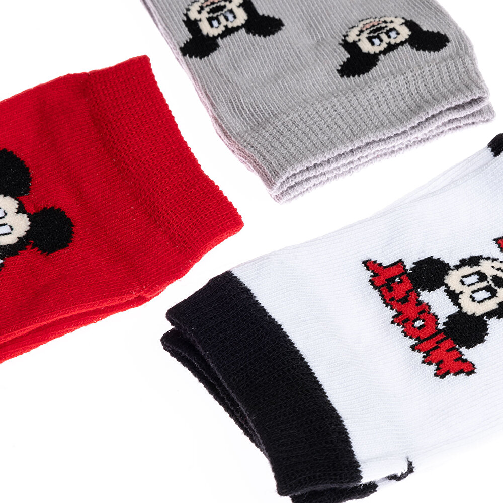 Mickey Mouse 3'lü Bilek Çorap Erkek Bebek