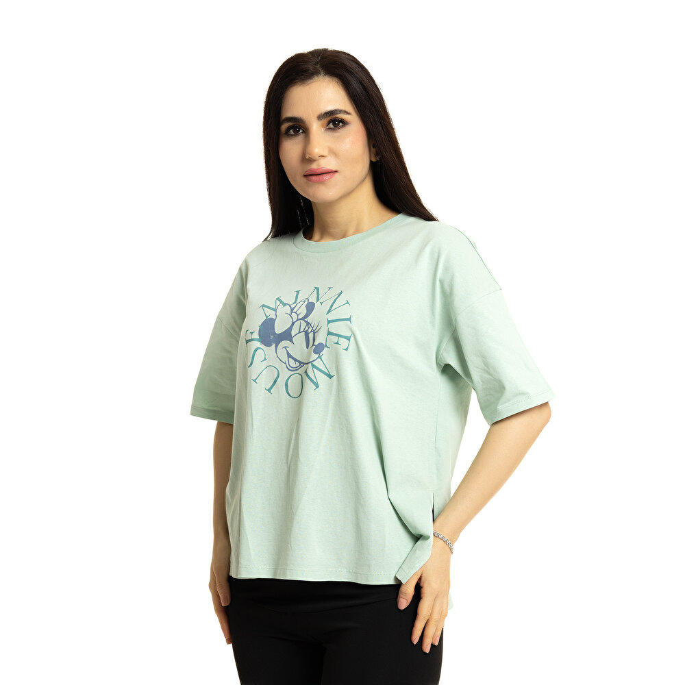 Mickey&Minnie Mouse Hamile Kısa Kol Tshirt Anne Giyim